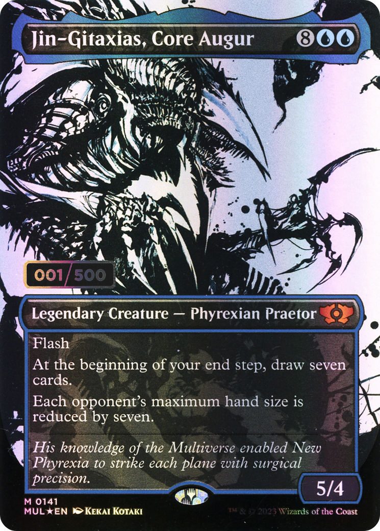 Jin-Gitaxias, Core Augur (MUL-141) - Multiverse Legends: (Showcase) (Borderless) Foil