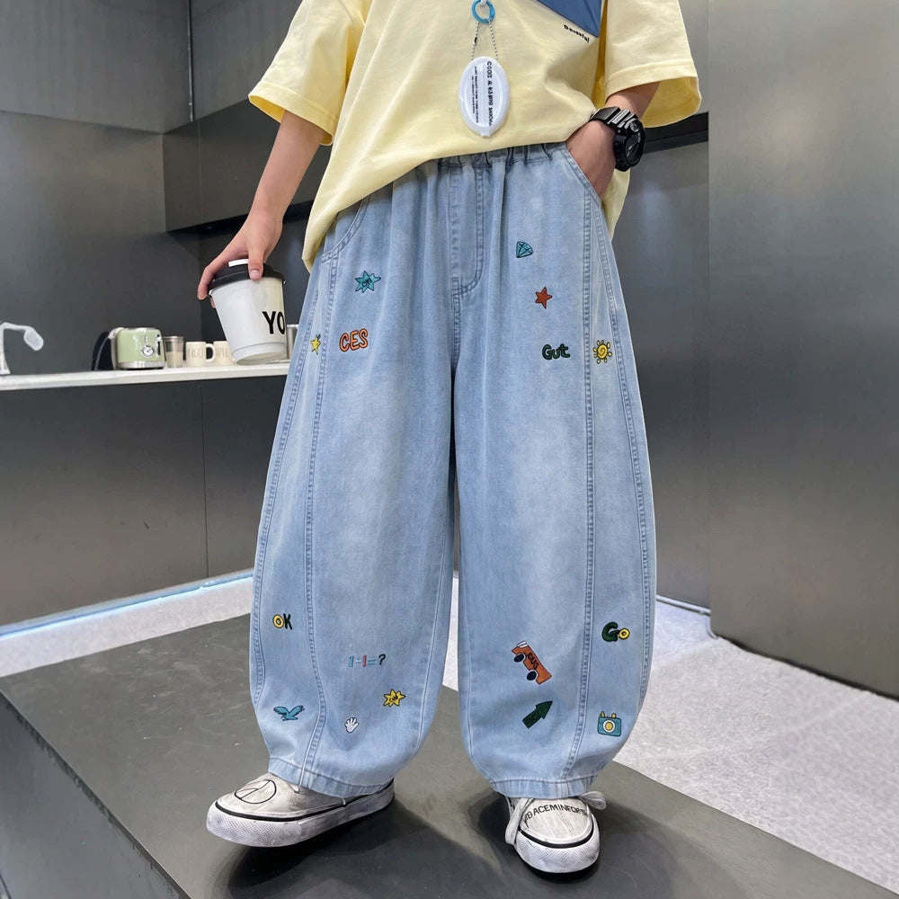 Casual Cool Lightweight Denim Pants for Boys
