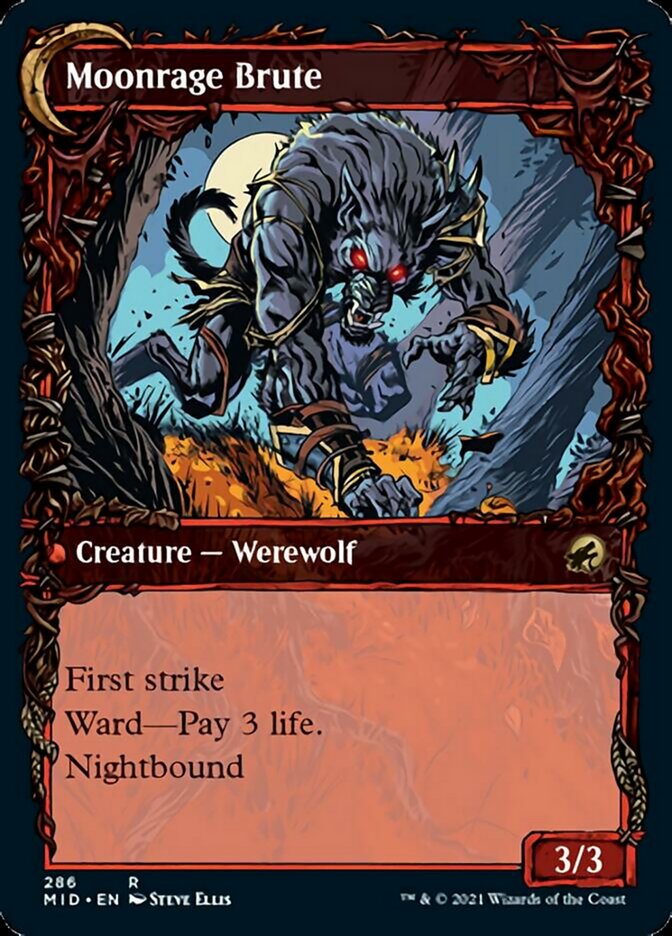 Brutal Cathar // Moonrage Brute (MID-286) - Innistrad: Midnight Hunt: (Showcase, Double Faced Transform)