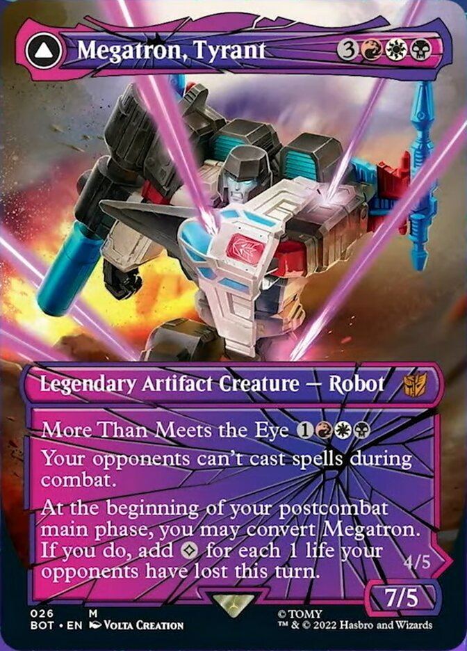 Megatron, Tyrant // Megatron, Destructive Force (BOT-026) - Transformers: (convertdfc, shatteredglass) (Borderless) Foil