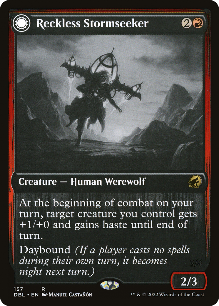 Reckless Stormseeker // Storm-Charged Slasher (DBL-157) - Innistrad: Double Feature: (Double Faced Transform)