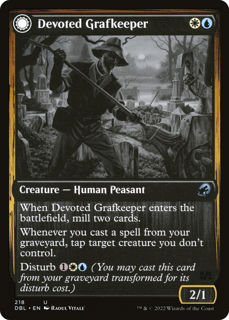 Devoted Grafkeeper // Departed Soulkeeper (DBL-218) - Innistrad: Double Feature: (Double Faced Transform)