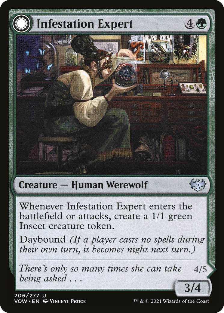Infestation Expert // Infested Werewolf (VOW-206) - Innistrad: Crimson Vow: (Double Faced Transform) Foil