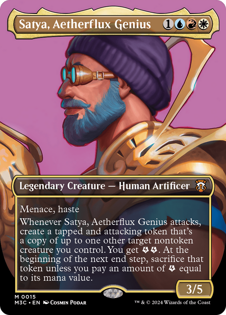 Satya, Aetherflux Genius (Borderless) (M3C-015) - Modern Horizons 3 Commander (Borderless)