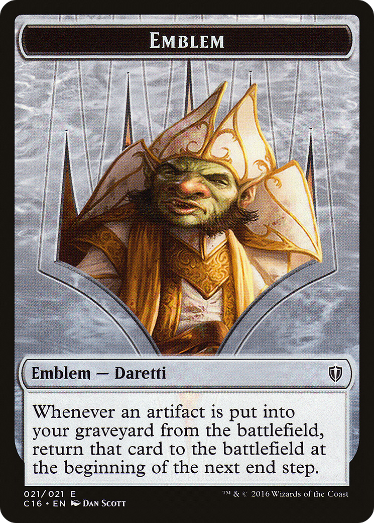Daretti, Scrap Savant Emblem (C16-021) - Commander 2016 Tokens