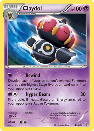 Claydol 033/98 - XY  Ancient Origins Reverse Holofoil