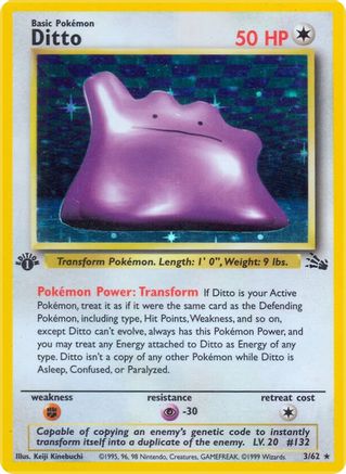 Ditto 003/62 - Fossil 1st Edition Holofoil