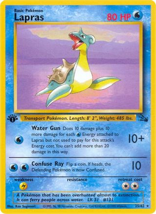 Lapras 025/62 - Fossil 1st Edition