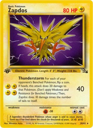 Zapdos 030/62 - Fossil 1st Edition