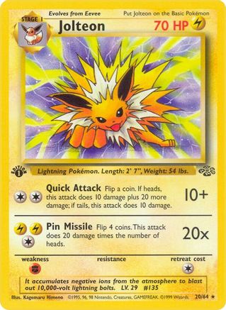 Jolteon 020/64 - Jungle 1st Edition