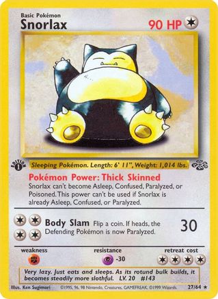 Snorlax 027/64 - Jungle 1st Edition