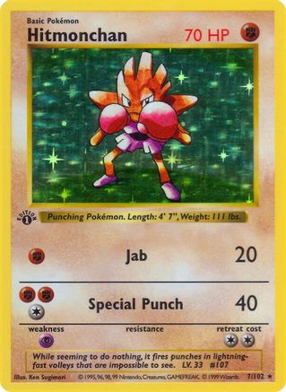Hitmonchan 007/102 - Base Set Shadowless