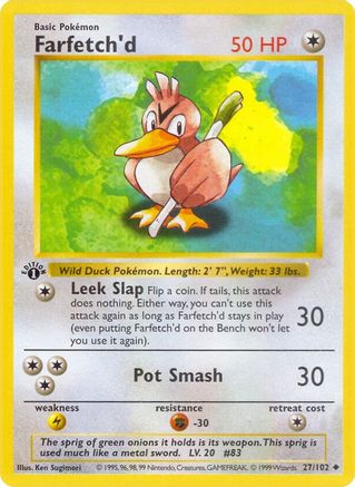 Farfetch'd 027/102 - Base Set Shadowless 1st Edition