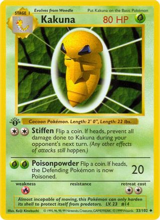 Kakuna 033/102 - Base Set Shadowless 1st Edition