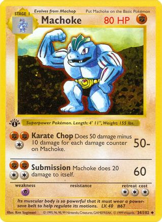 Machoke 034/102 - Base Set Shadowless Unlimited