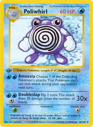 Poliwhirl 038/102 - Base Set Shadowless Unlimited