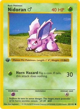 Nidoran M 055/102 - Base Set Shadowless Unlimited