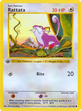 Rattata 061/102 - Base Set Shadowless Unlimited
