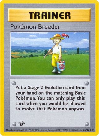 Pokemon Breeder 076/102 - Base Set Shadowless Unlimited