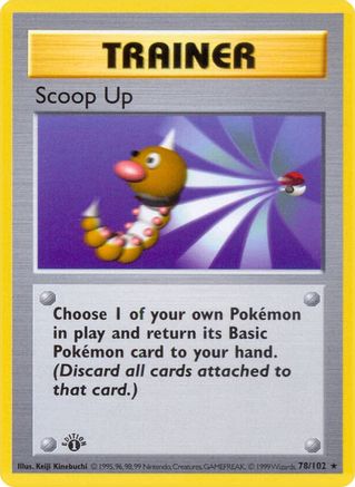 Scoop Up 078/102 - Base Set Shadowless 1st Edition