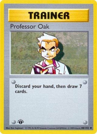 Professor Oak 088/102 - Base Set Shadowless 1st Edition
