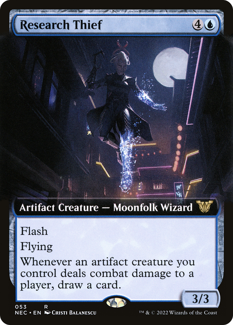 Research Thief (NEC-053) - Neon Dynasty Commander: (Extended Art)