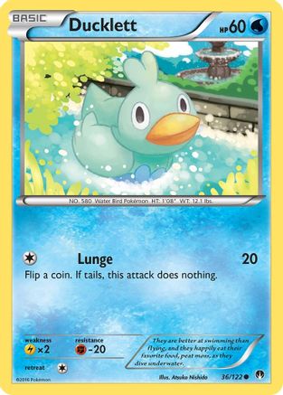 Ducklett 036/122 - XY  BREAKpoint Reverse Holofoil