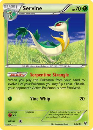 Servine 006/124 - XY  Fates Collide Reverse Holofoil