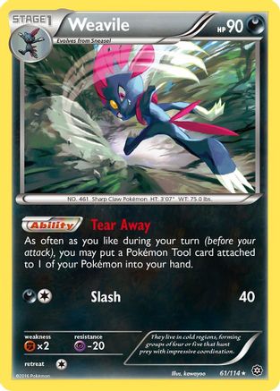 Weavile 061/114 - XY  Steam Siege Reverse Holofoil