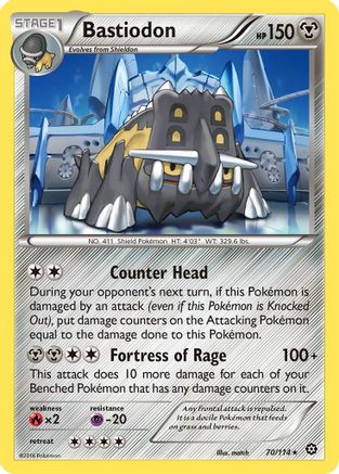 Bastiodon 070/114 - XY  Steam Siege Reverse Holofoil