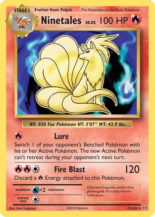 Ninetales 015/108 - XY  Evolutions Holofoil