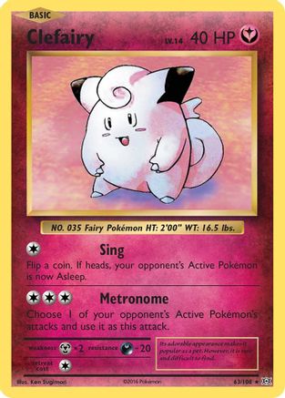 Clefairy 063/108 - XY  Evolutions Reverse Holofoil