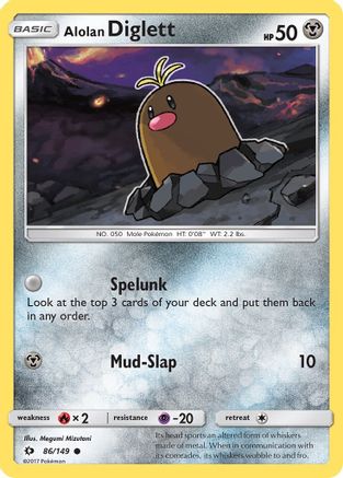 Alolan Diglett 086/149 - SM Base Set Reverse Holofoil