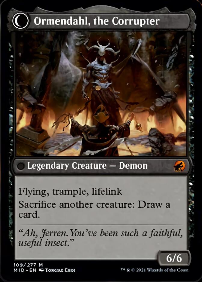 Jerren, Corrupted Bishop // Ormendahl, the Corrupter (MID-109) - Innistrad: Midnight Hunt: (Double Faced Transform)