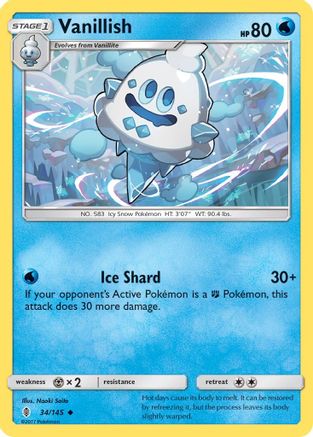 Vanillish 034/145 - SM  Guardians Rising Reverse Holofoil