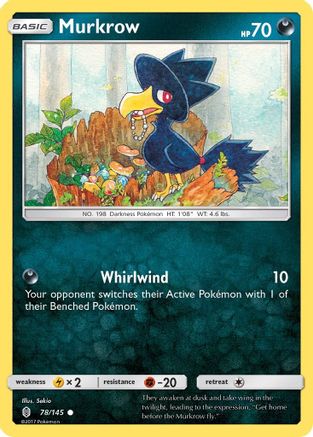 Murkrow 078/145 - SM  Guardians Rising Reverse Holofoil