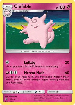 Clefable 089/145 - SM  Guardians Rising Reverse Holofoil