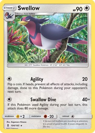 Swellow 104/145 - SM  Guardians Rising