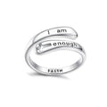 I am enough hollow cross ring with adjustable opening
