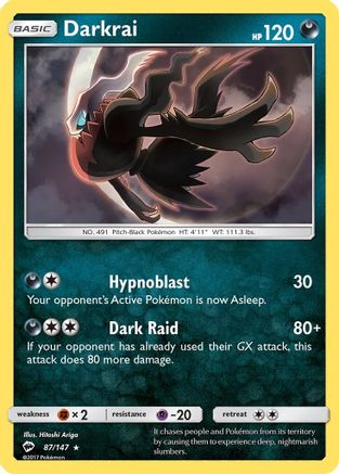 Darkrai 087/147 - SM  Burning Shadows Holofoil