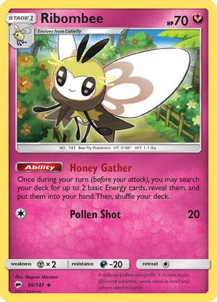 Ribombee 096/147 - SM  Burning Shadows Reverse Holofoil
