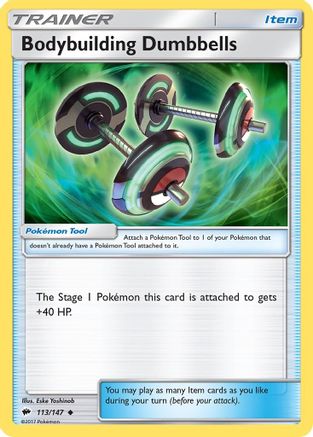 Bodybuilding Dumbbells 113/147 - SM  Burning Shadows Reverse Holofoil