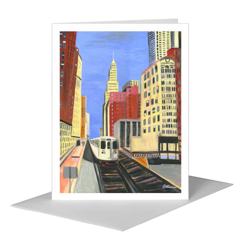 Passing through the Loop, Chicago, Greeting Card (#7368A)