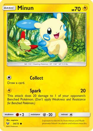 Minun 034/73 - Shining Legends Reverse Holofoil