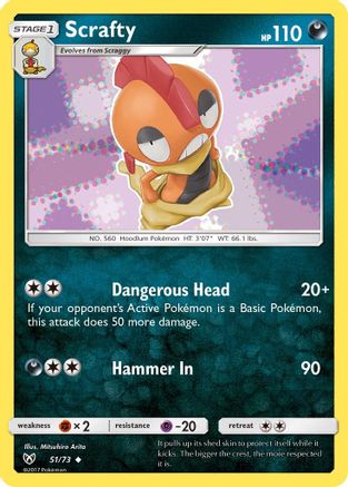 Scrafty 051/73 - Shining Legends Reverse Holofoil