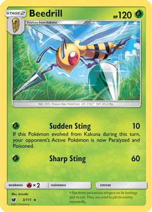 Beedrill 003/111 - SM  Crimson Invasion Reverse Holofoil