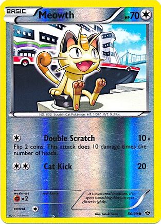 Meowth (Mirror Reverse Holo) 080/99 - Miscellaneous Cards & Products Reverse Holofoil