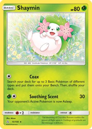 Shaymin 015/156 - SM  Ultra Prism Reverse Holofoil