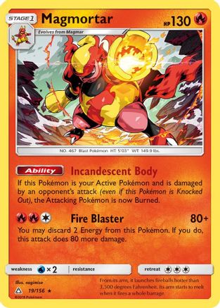 Magmortar 019/156 - SM  Ultra Prism Reverse Holofoil