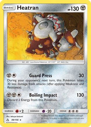 Heatran 088/156 - SM  Ultra Prism Reverse Holofoil